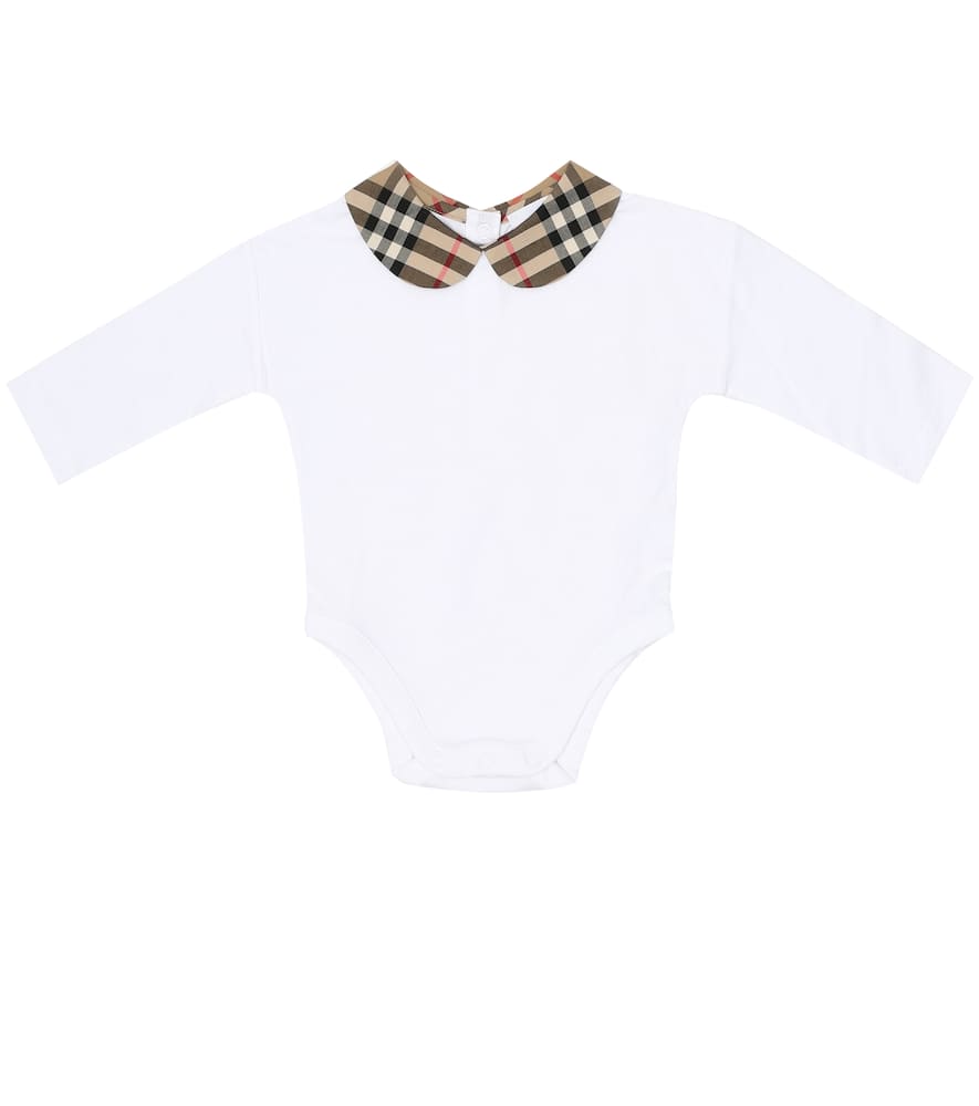 BURBERRY BABY COTTON ONESIE AND SKIRT SET,P00516138