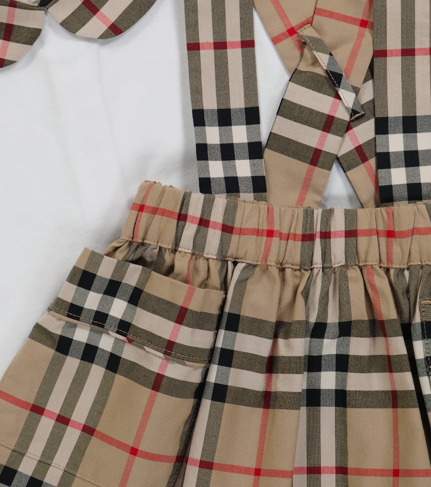 BURBERRY BABY COTTON ONESIE AND SKIRT SET,P00516138