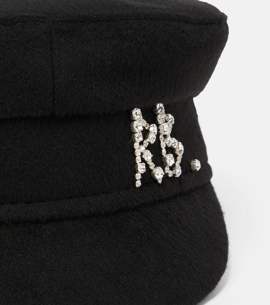  Ruslan Baginskiy Ruslan Baginskiy Embellished Wool Baker Boy Cap 