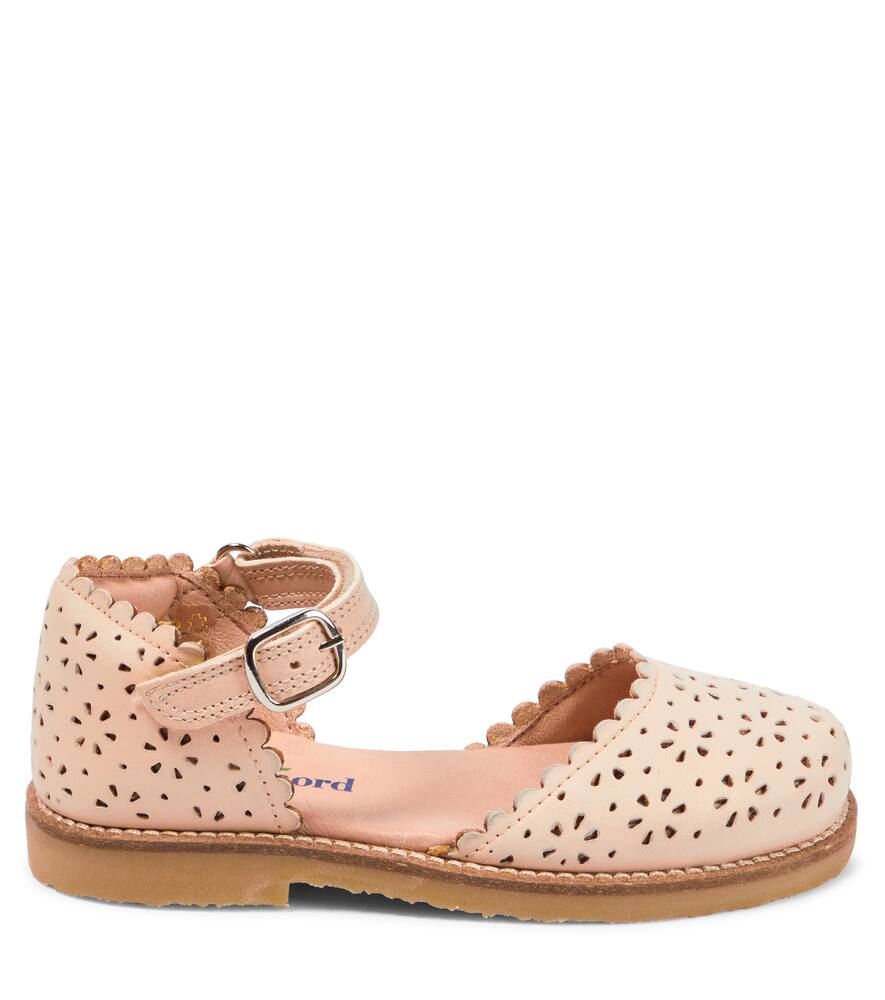 Shop Petit Nord Ladida Perforated Leather Ballet Flats In Cream