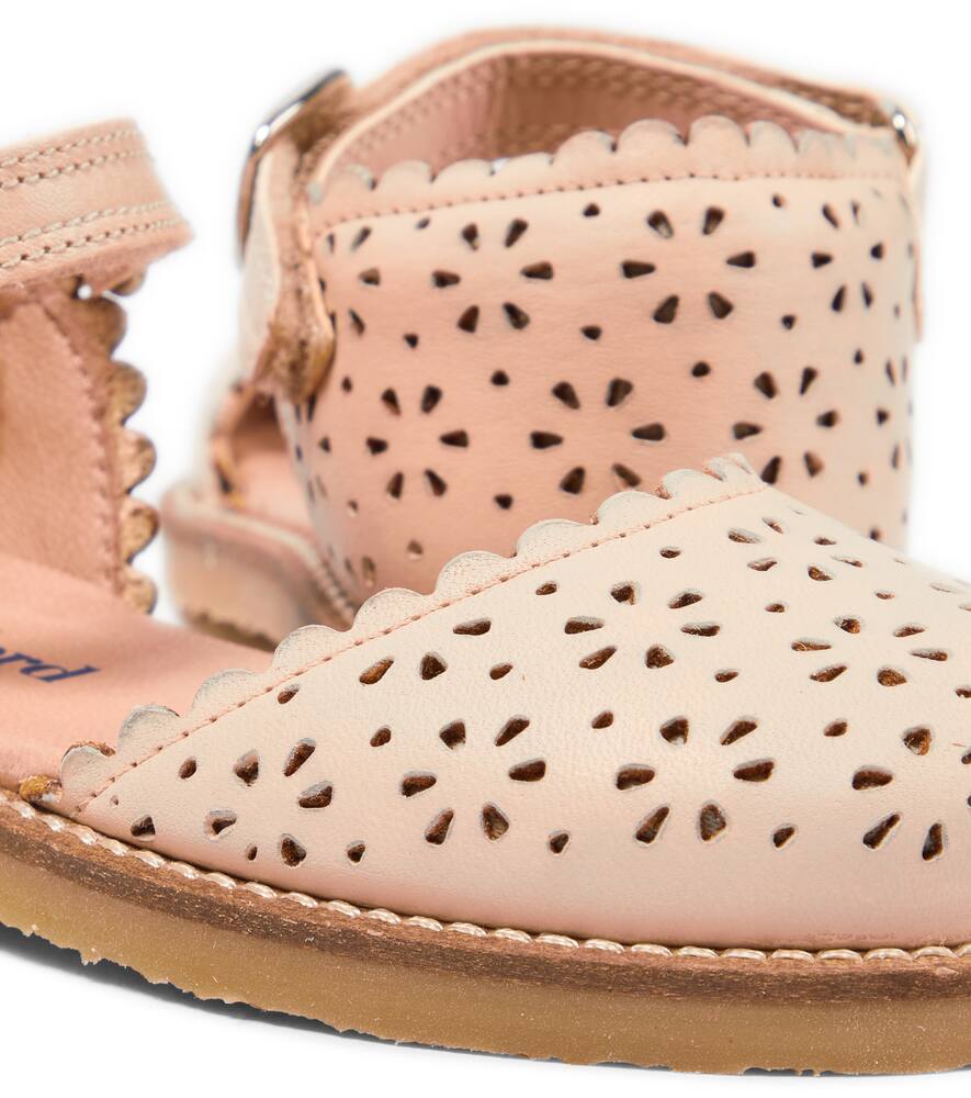 Petit Nord Ladida Perforated Leather Ballet Flats In Cream