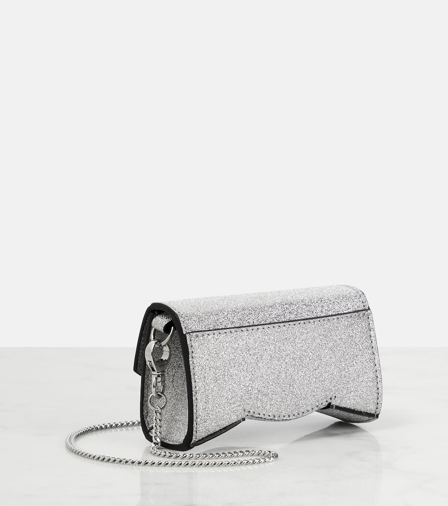 Christian Louboutin Schultertasche Loubi54 Mini In Silver/silver