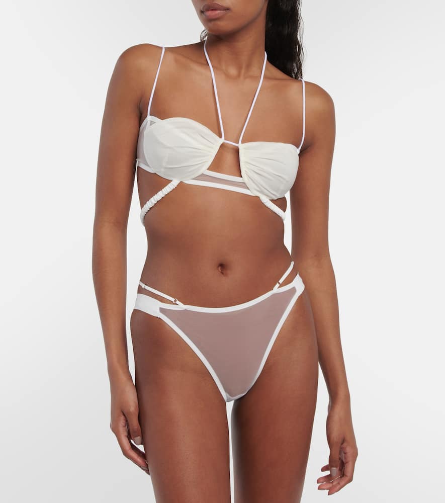 Shop Nensi Dojaka Bridal Chiffon Bra In White