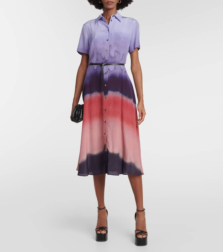 Shop Altuzarra Kiera Printed Silk Shirt Dress In Multicoloured