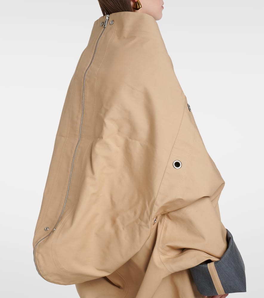 Bottega Veneta Bonded Wool And Cotton Cape In Neutrals
