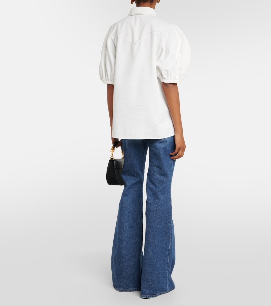 Chloé Cotton Blouse With Collar And Puff Sleeves In White
