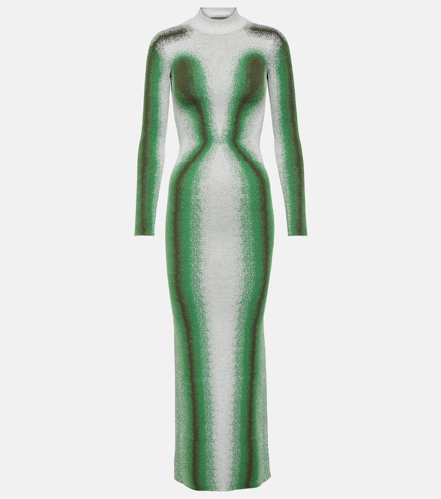 Shop Y/project Printed Knit Maxi Dress In Green