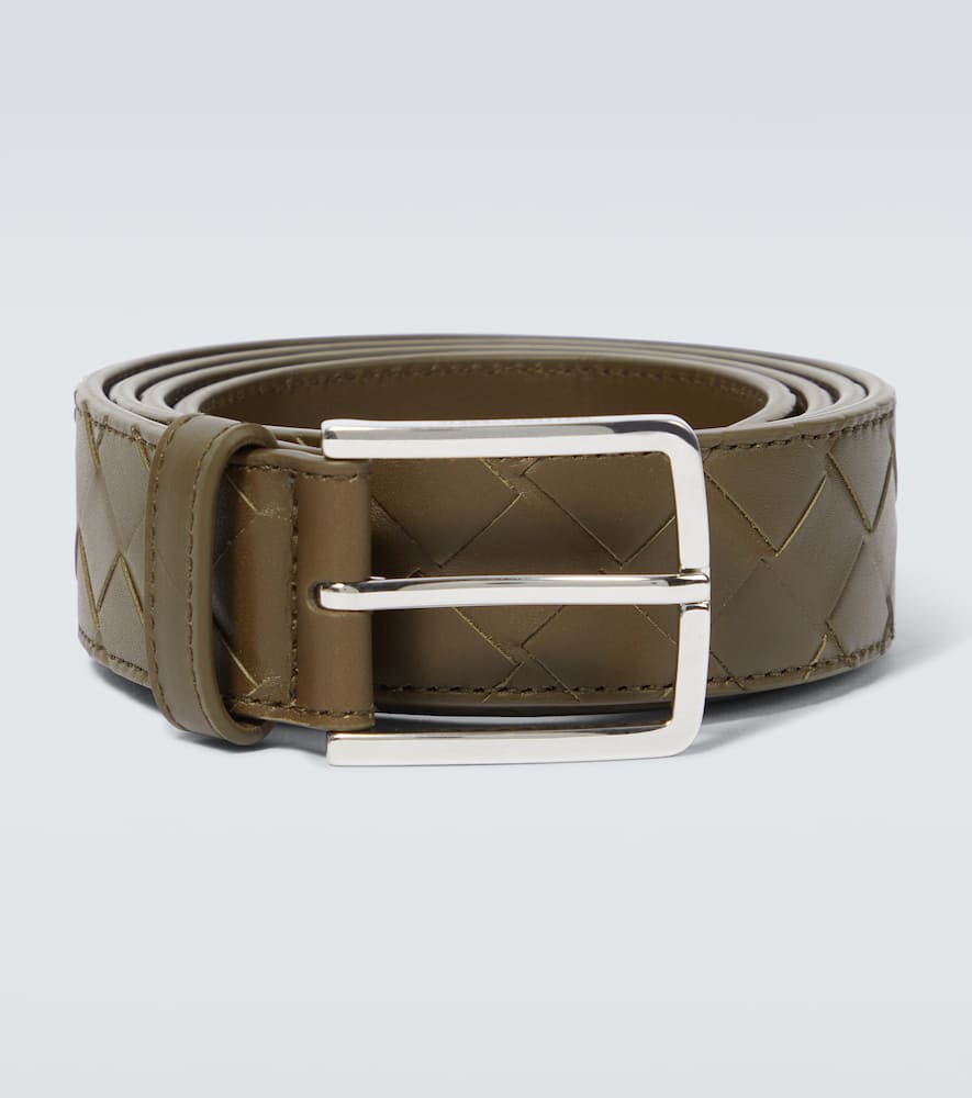 Intrecciato leather belt