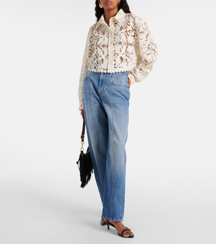  Isabel Marant Isabel Marant Cropped-bluse Aus Guipure-spitze 