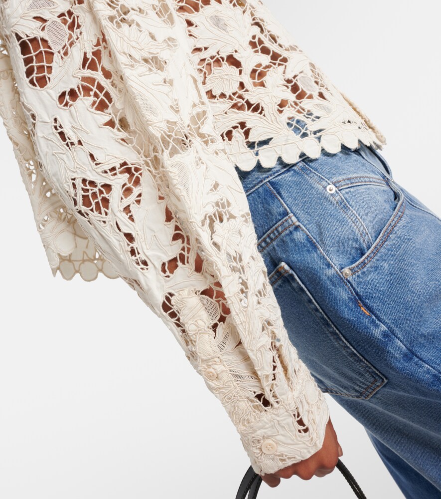  Isabel Marant Isabel Marant Cropped-bluse Aus Guipure-spitze 