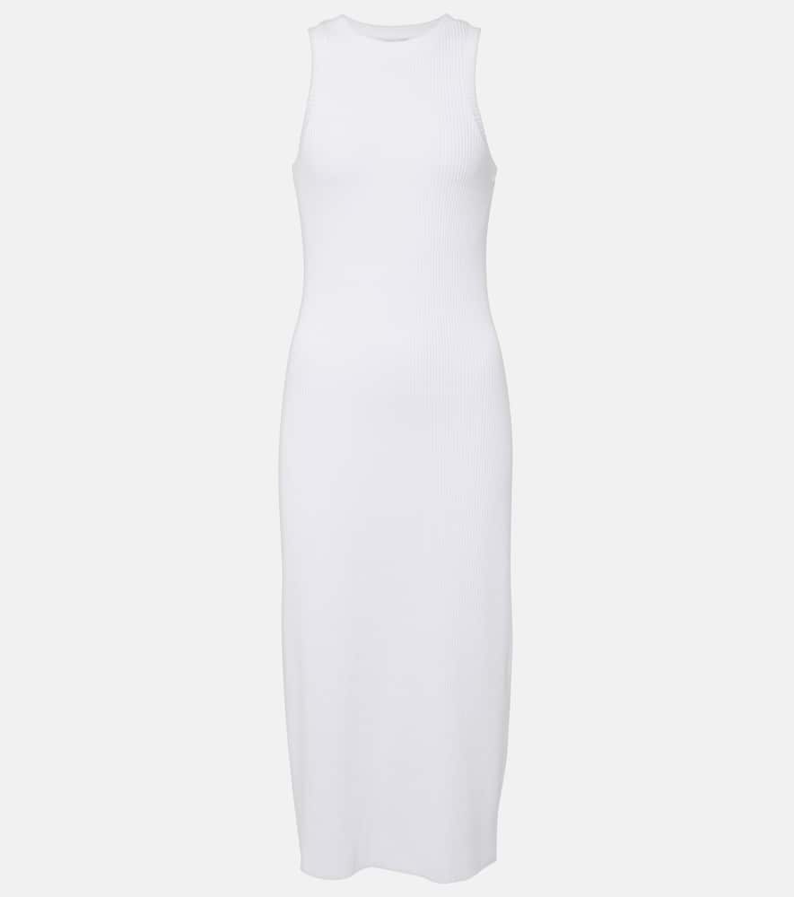 Vince Ribbed-knit jersey midi dress
