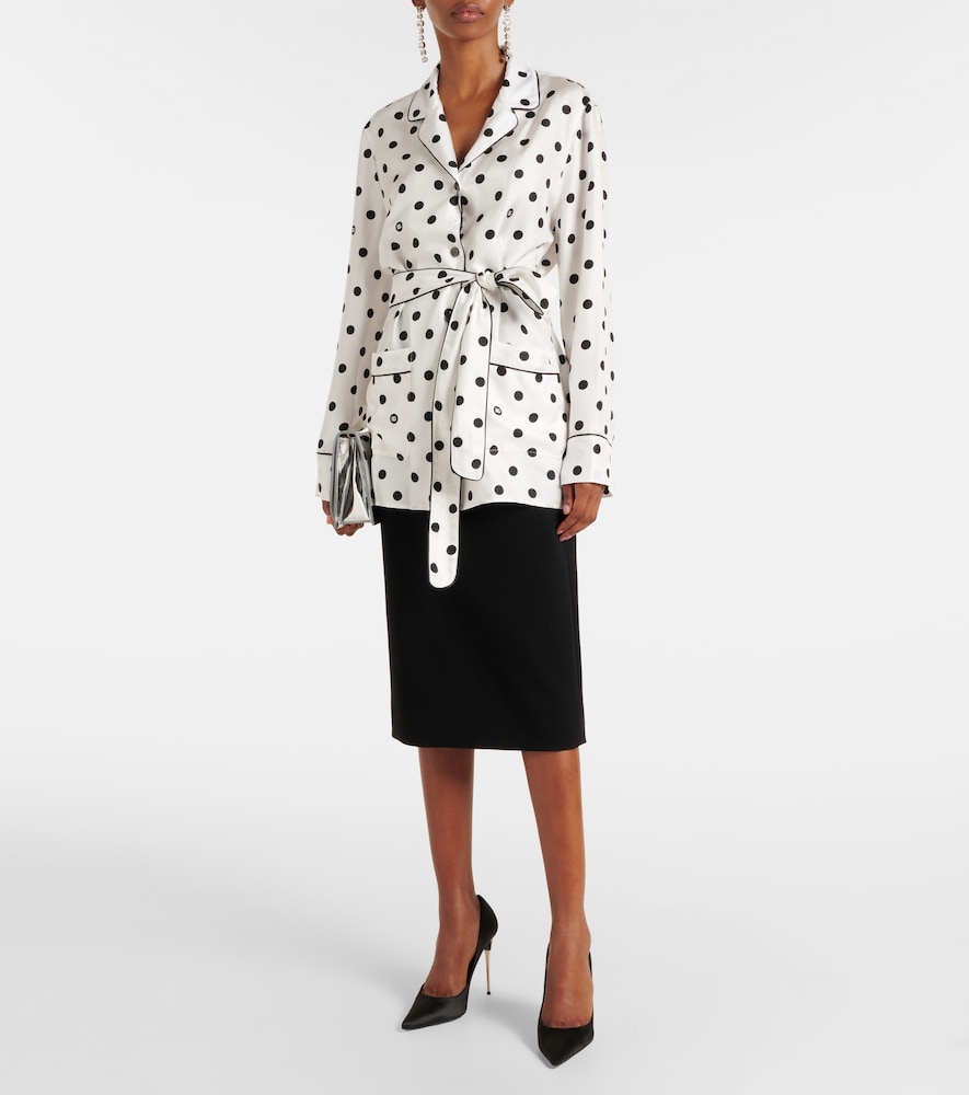 Dolce & Gabbana Polka-dot silk twill pajama shirt