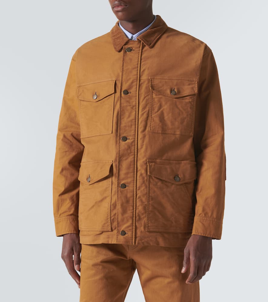 Comme Des Garçons Homme Deux Corduroy-trimmed Cotton Jacket In Brown