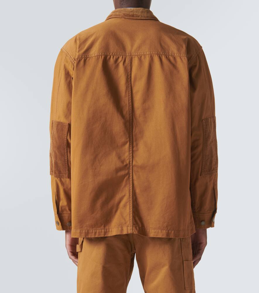 Comme Des Garçons Homme Deux Corduroy-trimmed Cotton Jacket In Brown
