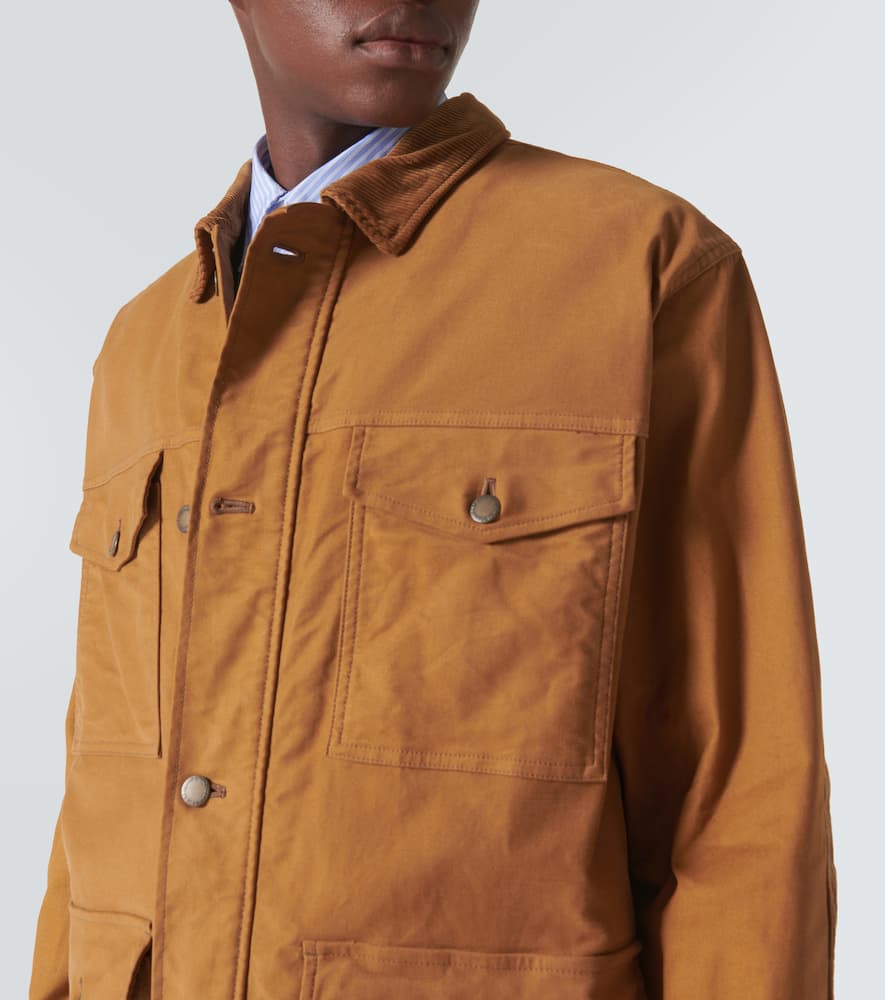 Comme Des Garçons Homme Deux Corduroy-trimmed Cotton Jacket In Brown