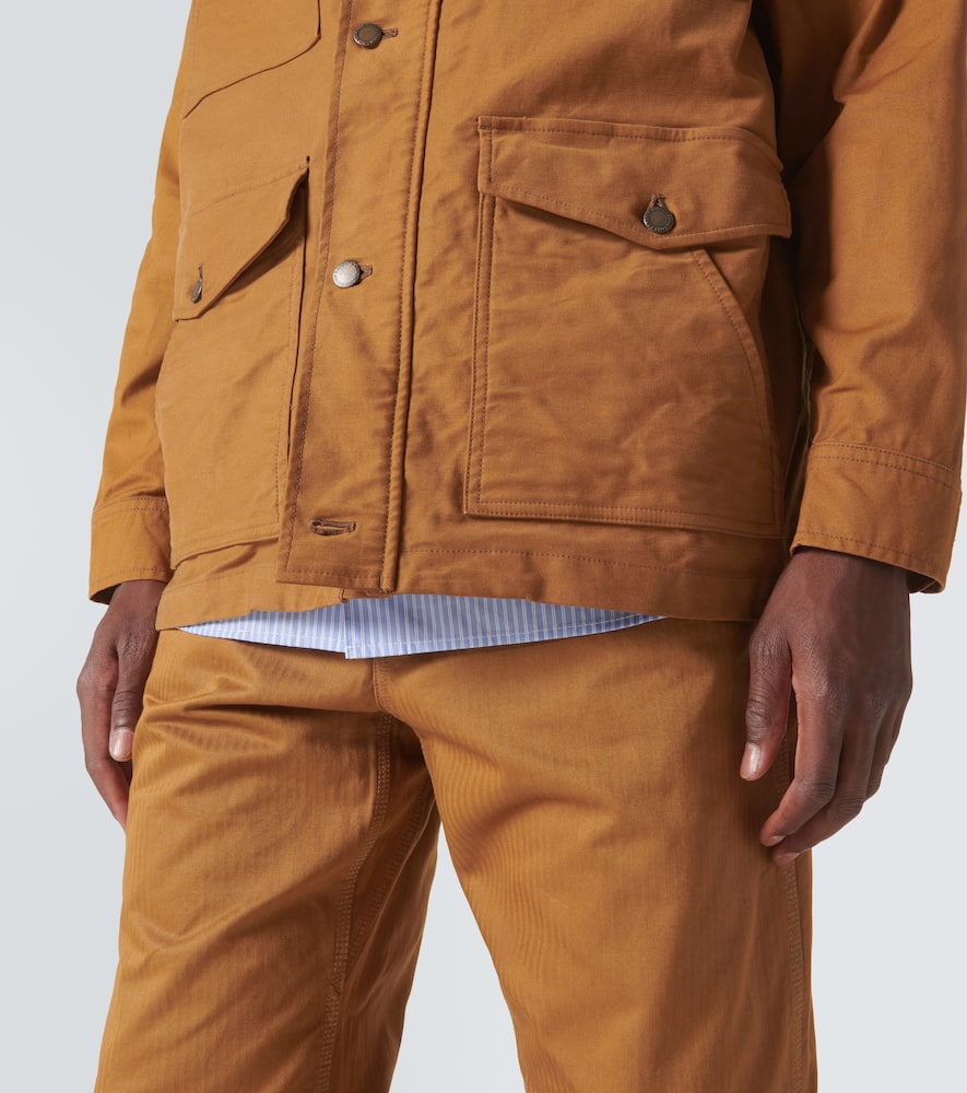 Comme Des Garçons Homme Deux Corduroy-trimmed Cotton Jacket In Brown