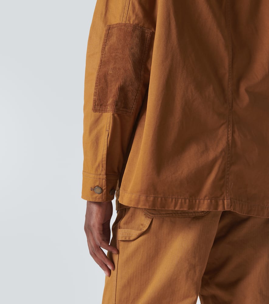 Comme Des Garçons Homme Deux Corduroy-trimmed Cotton Jacket In Brown