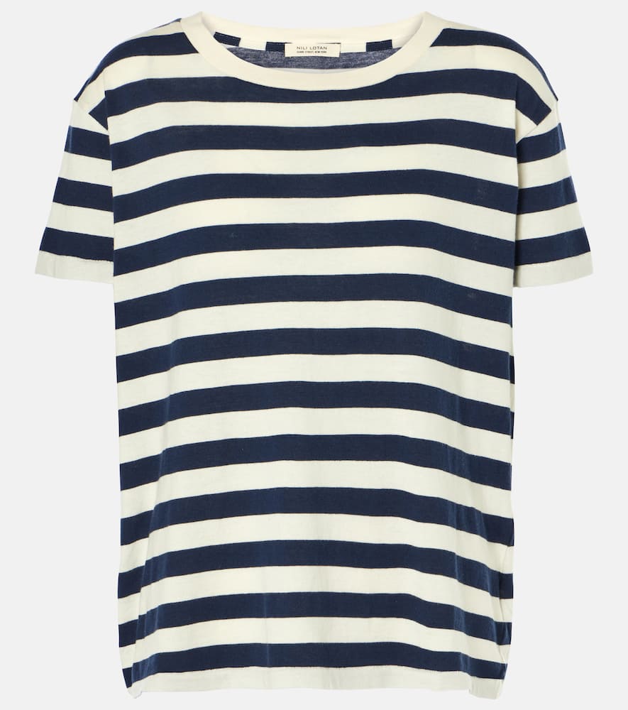 Nili Lotan Brady Striped Cotton T-shirt In Blue