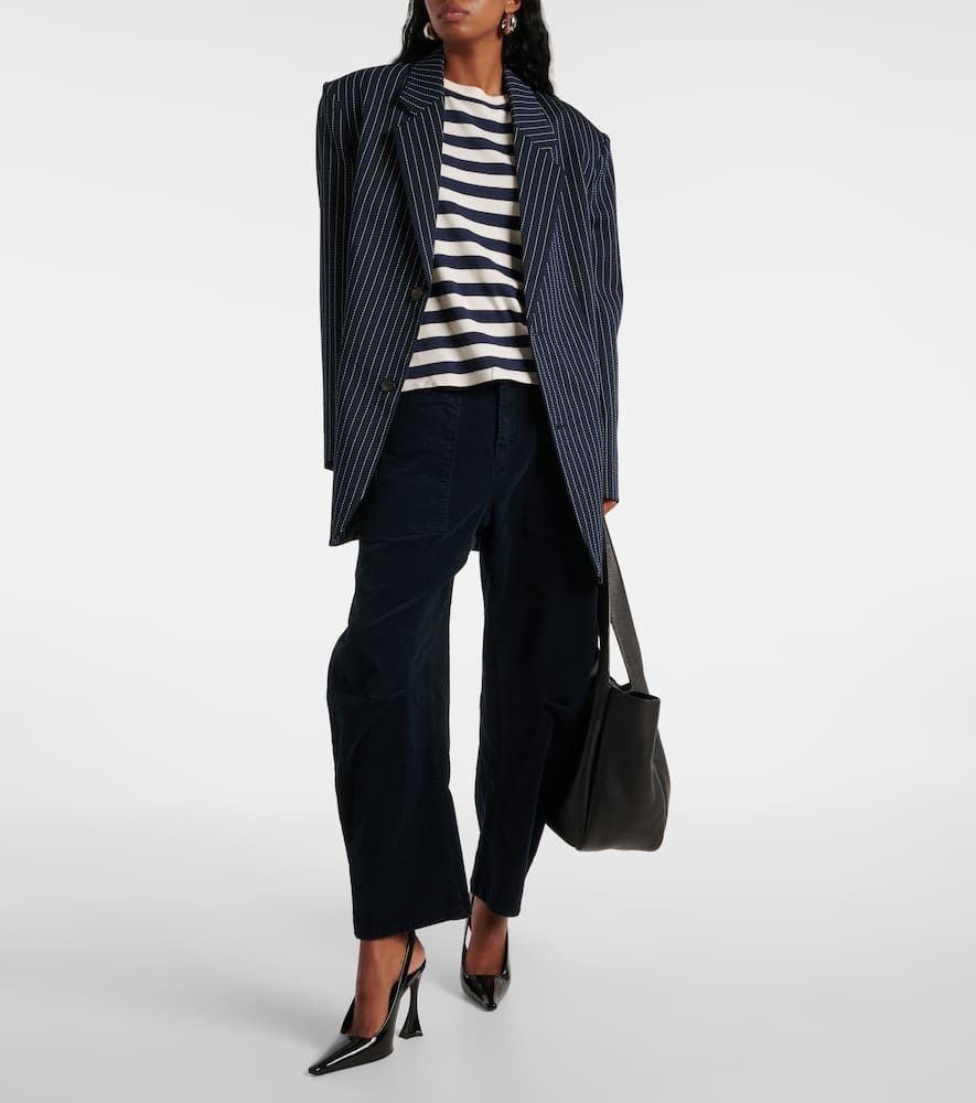 Nili Lotan Brady Striped Cotton T-shirt In Blue