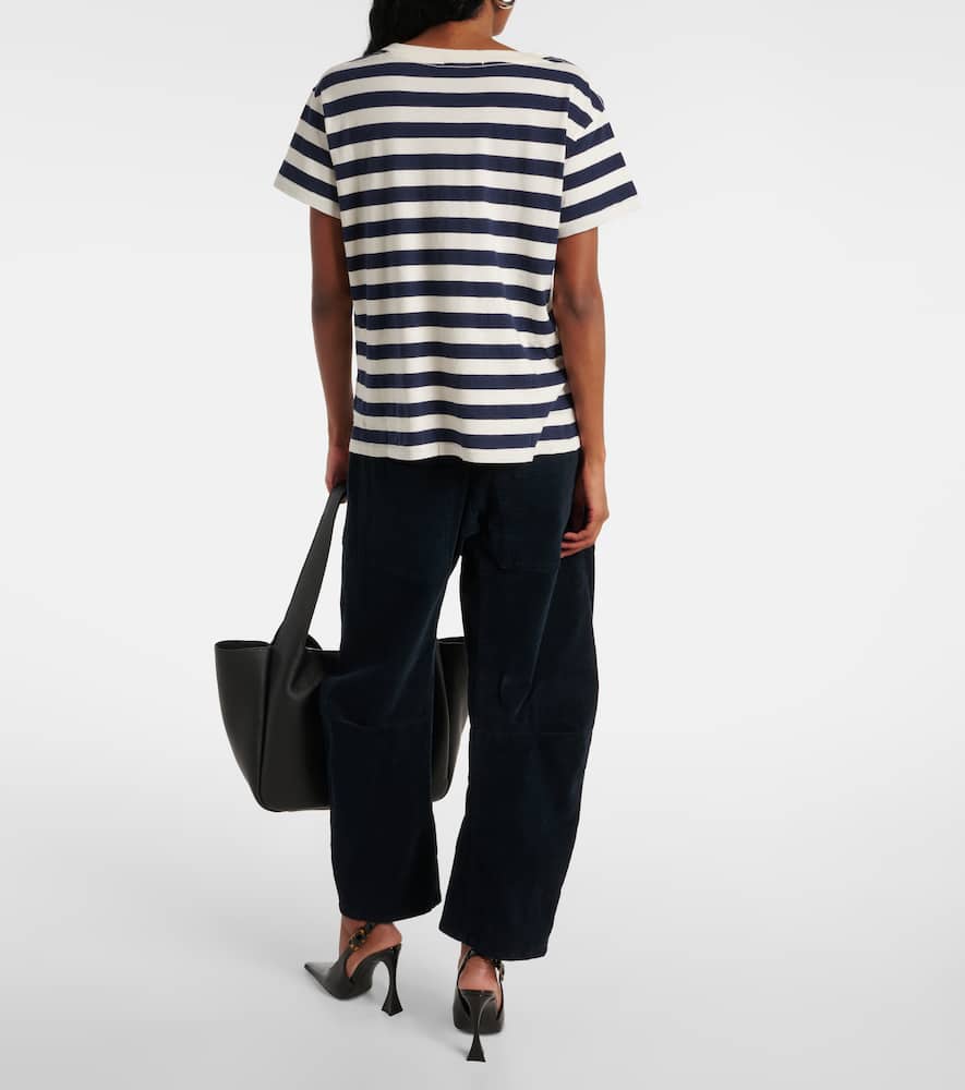 Nili Lotan Brady Striped Cotton T-shirt In Blue