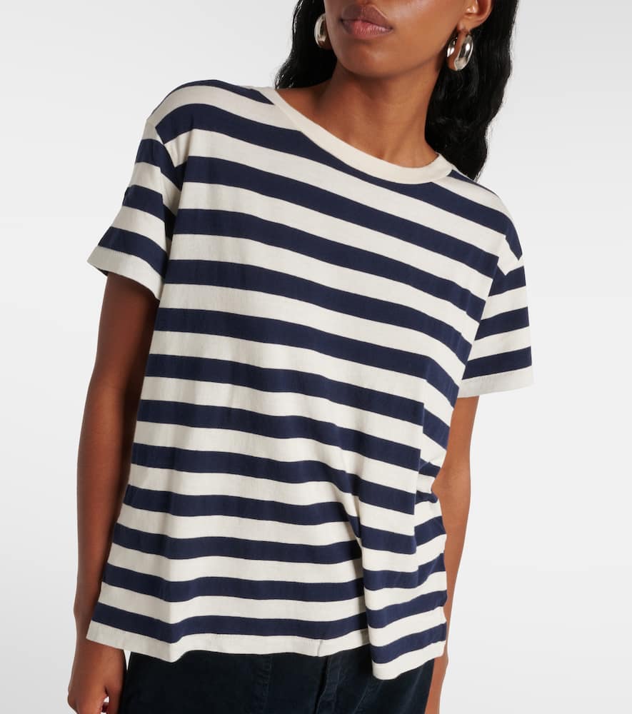 Nili Lotan Brady Striped Cotton T-shirt In Blue