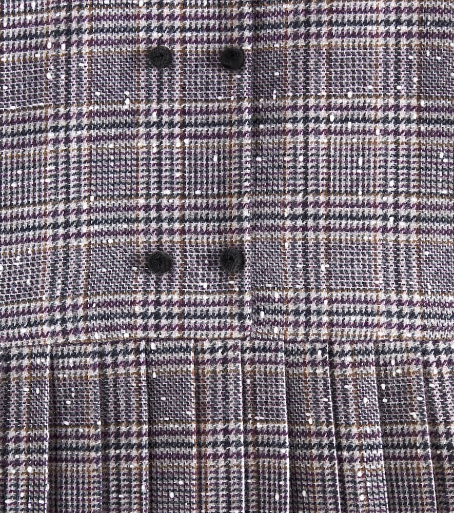 Tartine Et Chocolat Prince Of Wales Pleated Polo Dress In Grey