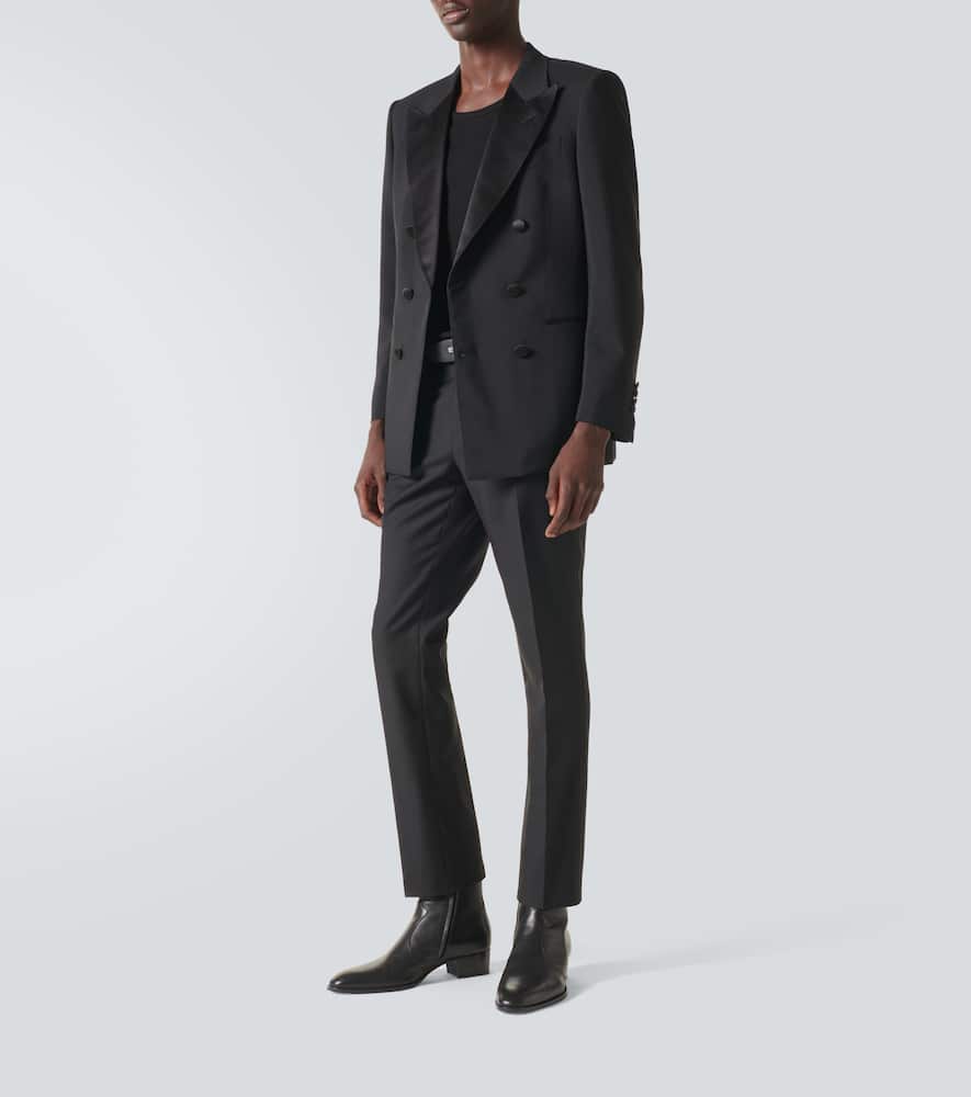 Tom Ford Dyllan Wool And Mohair Twill Slim Pants In Black