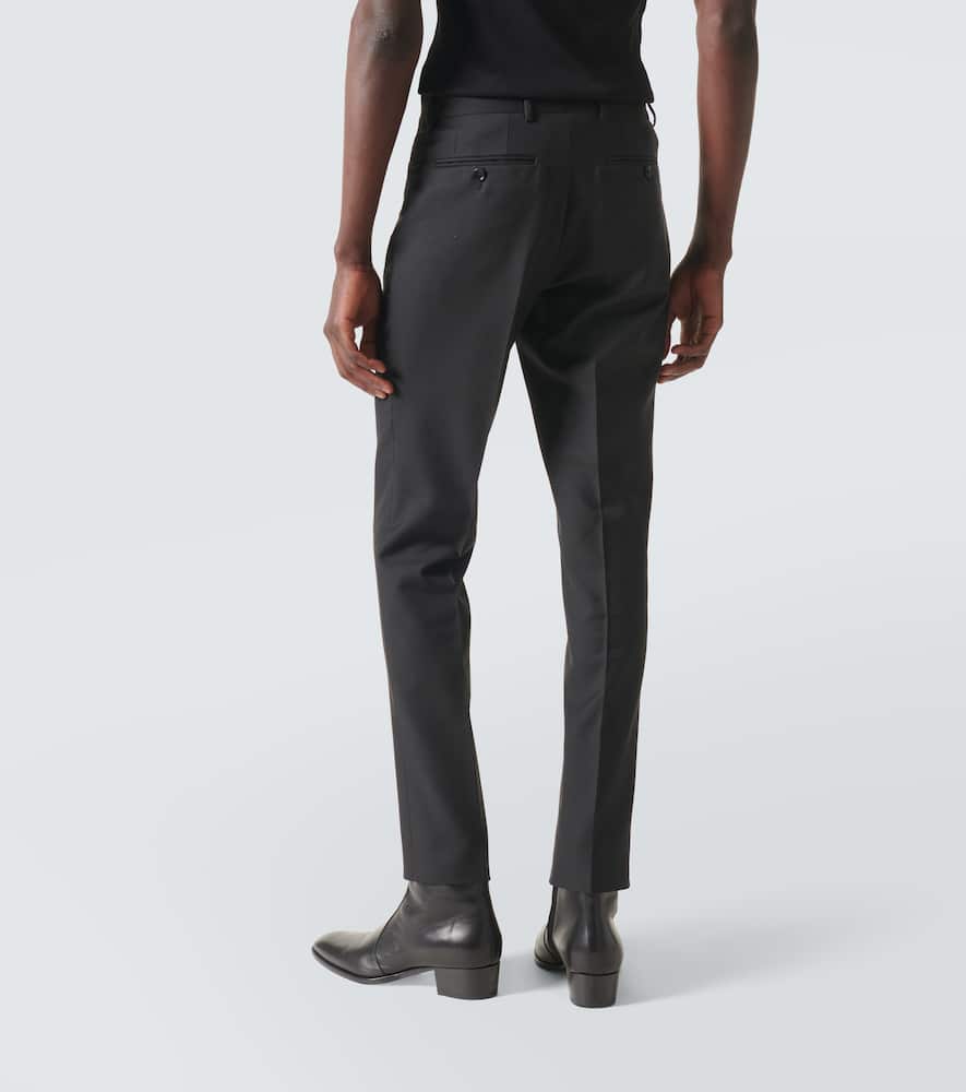 Tom Ford Dyllan Wool And Mohair Twill Slim Pants In Black