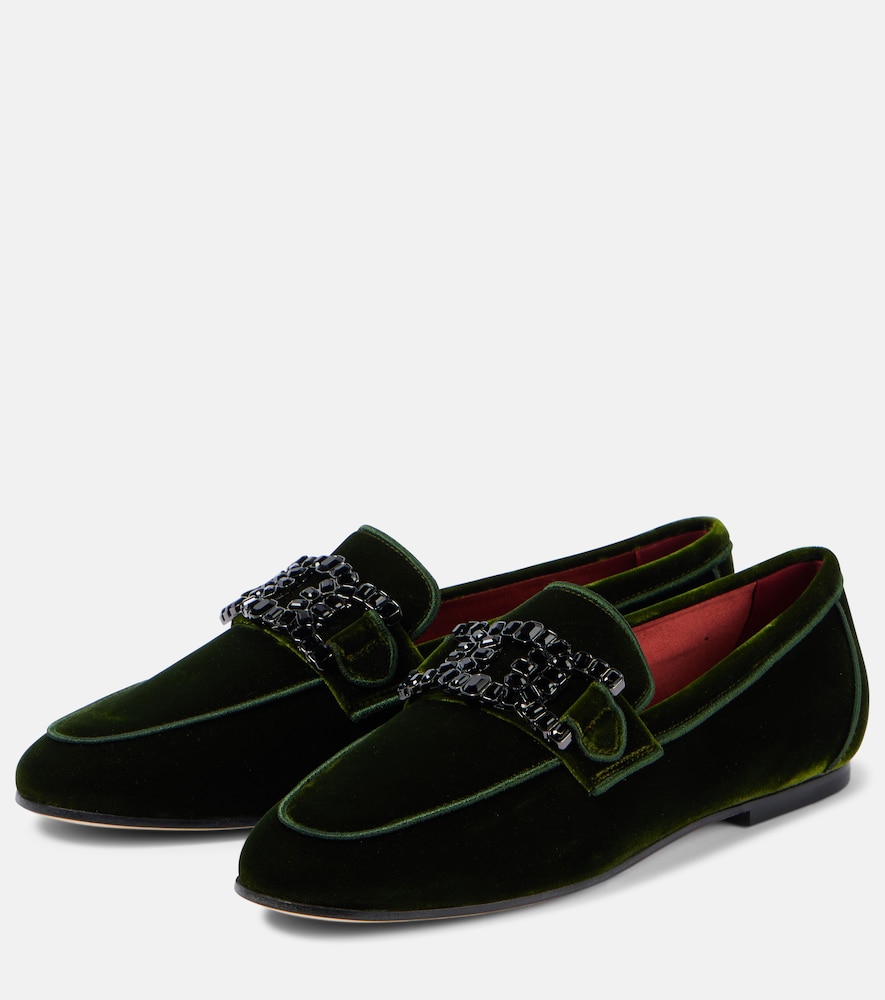  Tod's Tod's Kate Embellished Velvet Loafers 
