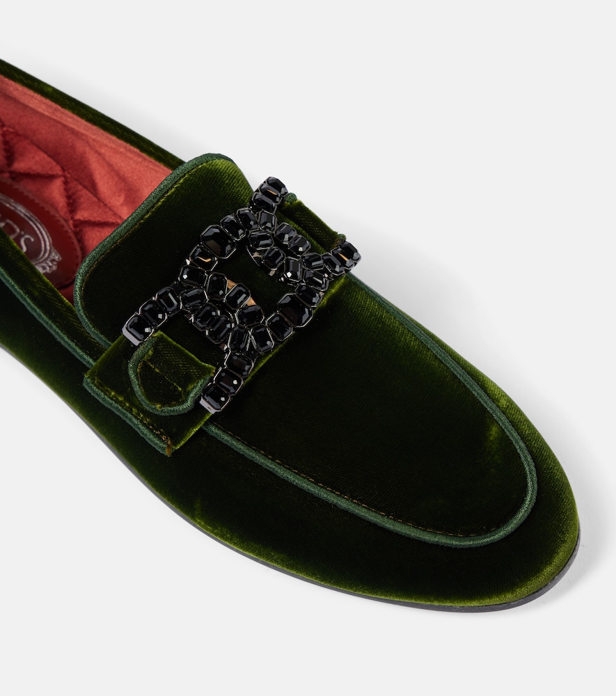 Tod's Tod's Kate Embellished Velvet Loafers 