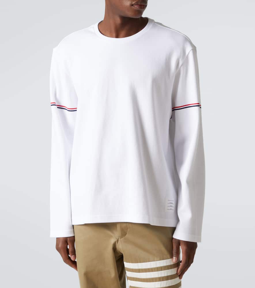 Thom Browne Rwb Stripe Cotton T-shirt In White