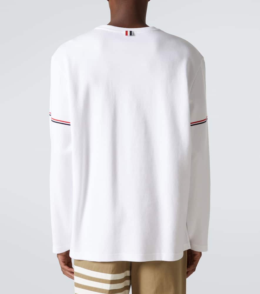 Thom Browne Rwb Stripe Cotton T-shirt In White