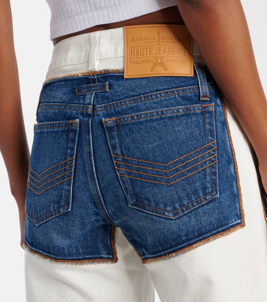 Jean Paul Gaultier Petit Grand Trompe L'oeil Wide Jeans In Ecru/vintageblue