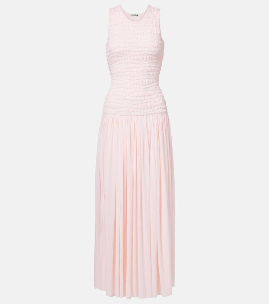 Jil Sander Shirred Maxi Dress In Confetti