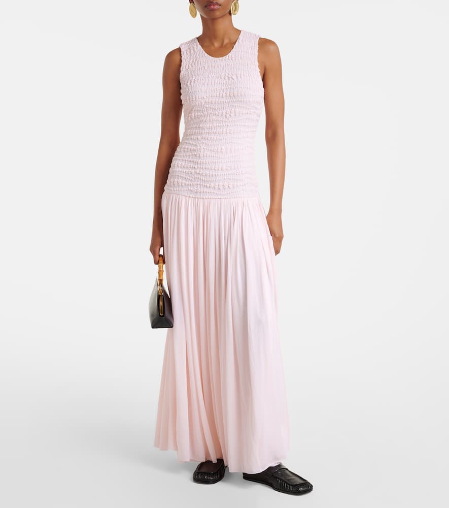 Jil Sander Shirred Maxi Dress In Confetti