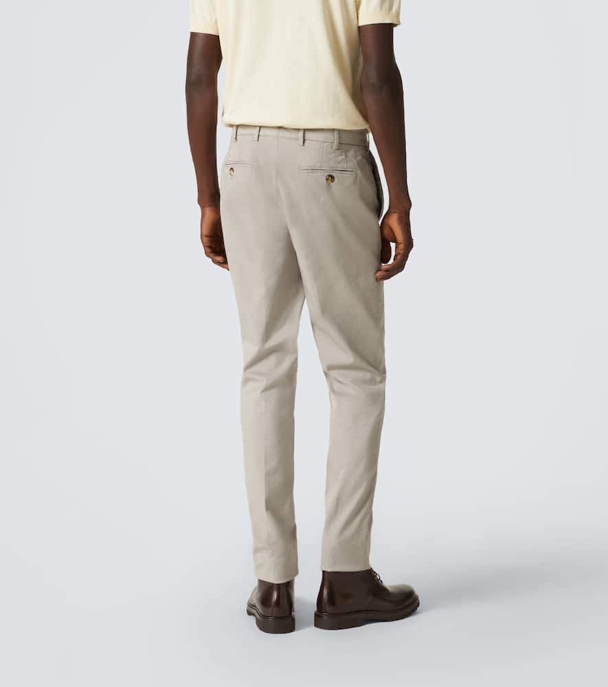Brunello Cucinelli Cotton Gabardine Slim Pants In Green