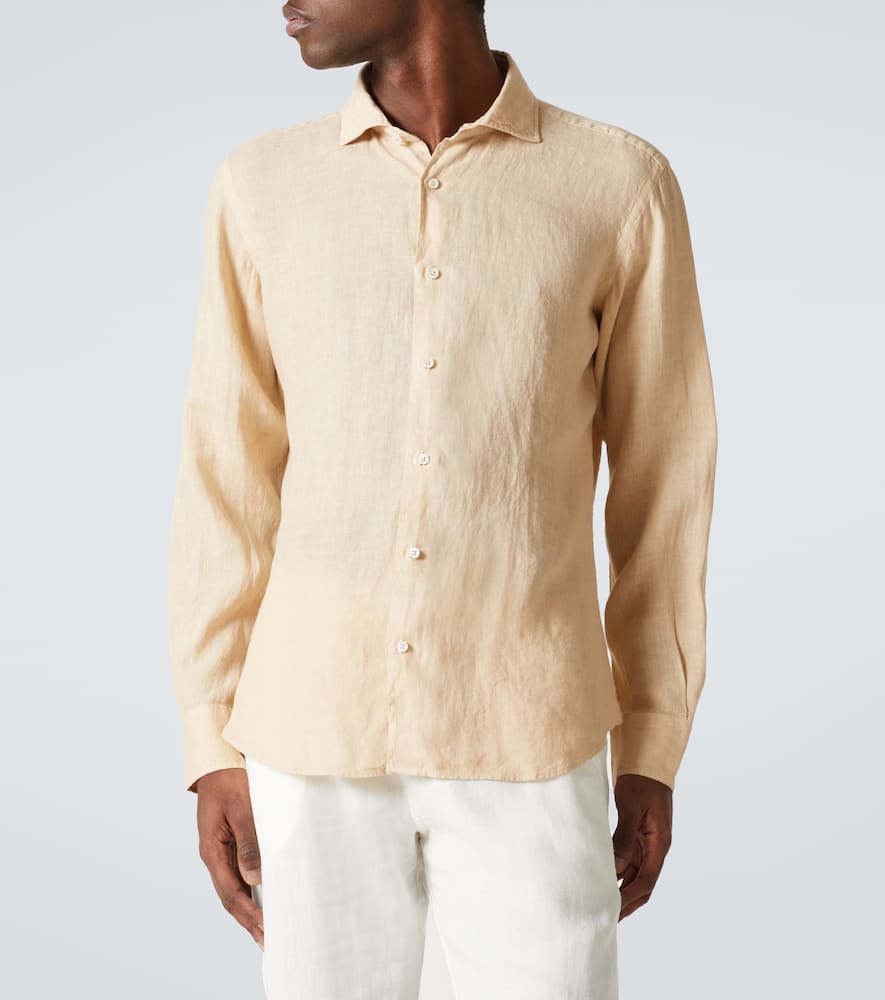 Fedeli Linen Shirt In Beige