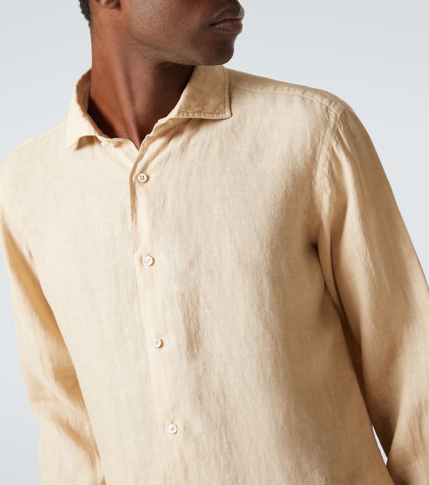 Fedeli Linen Shirt In Beige