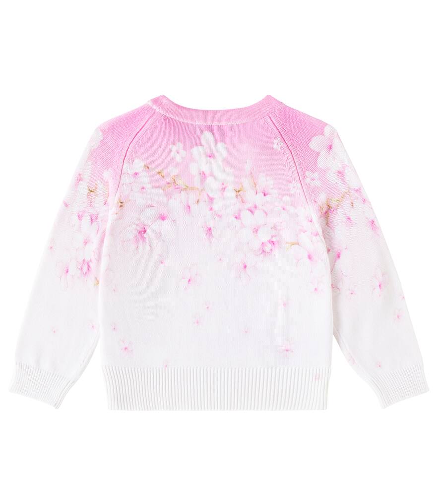 Monnalisa Floral-print Sweater In Pink