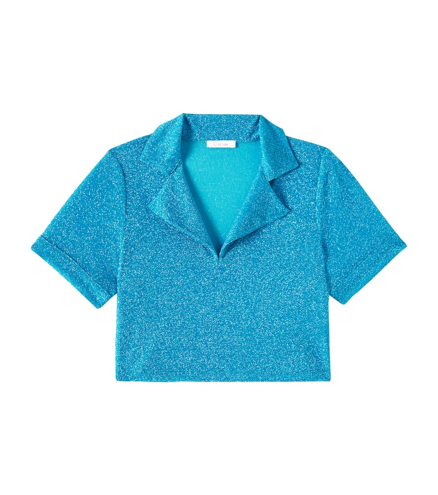 Oseree Oséree Kids Osemini Lumiére Lamé Top In Blue