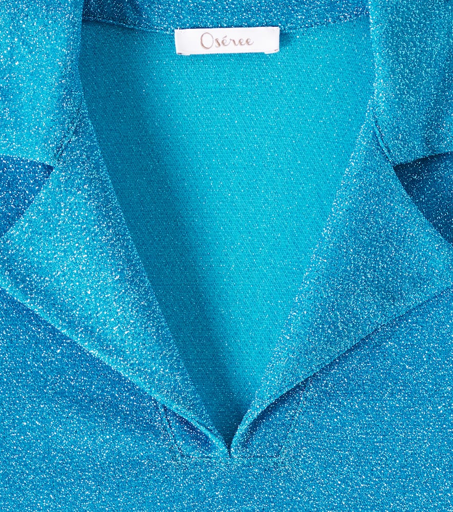 Oseree Oséree Kids Osemini Lumiére Lamé Top In Blue