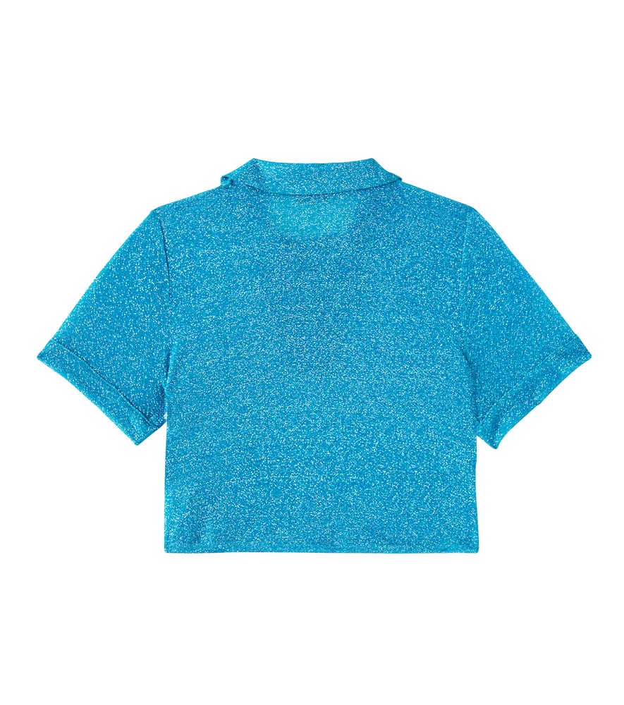 Oseree Oséree Kids Osemini Lumiére Lamé Top In Blue
