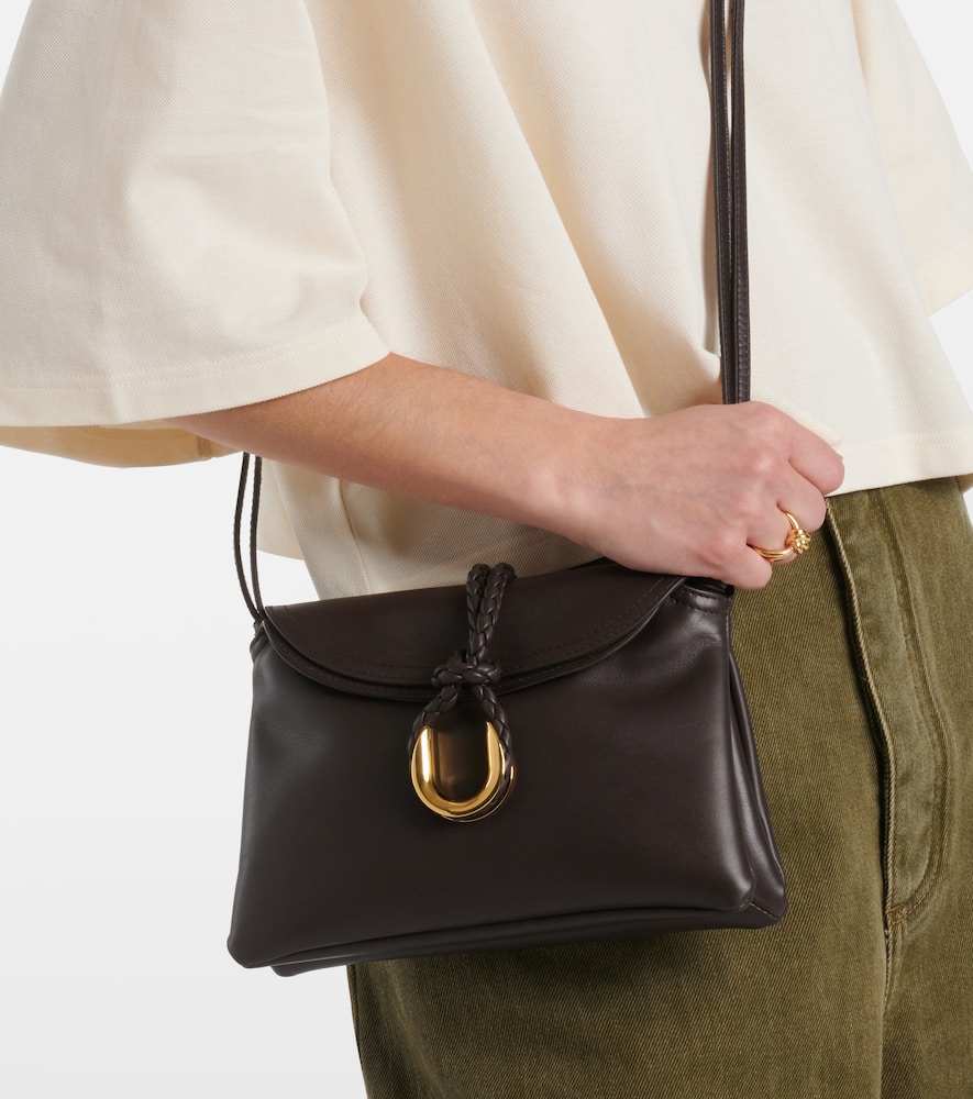 Bottega Veneta Small Liberta Leather Shoulder Bag In Black