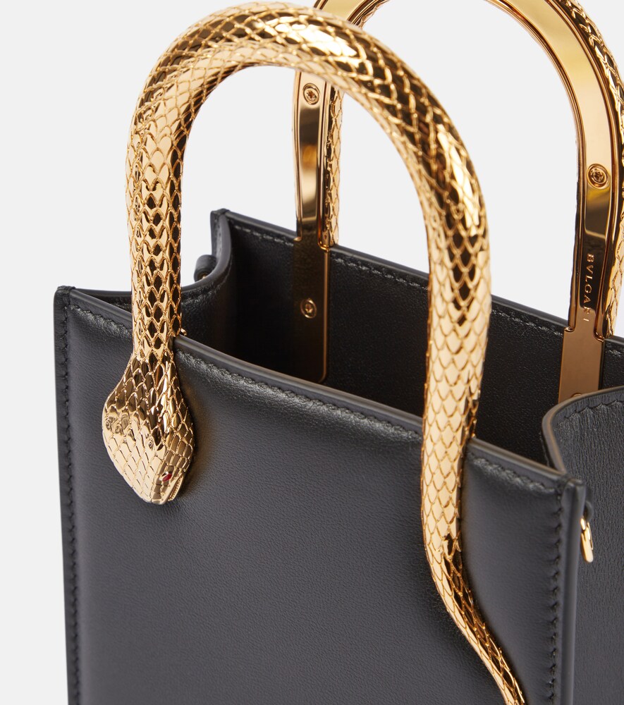  Bvlgari Bvlgari Serpentine Mini Leather Top-handle Bag 