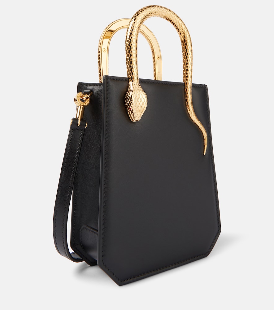 Bvlgari Bvlgari Serpentine Mini Leather Top-handle Bag 