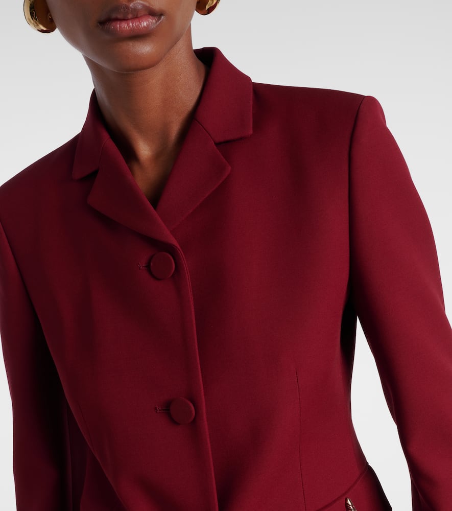 Gucci Embellished Silk And Wool Jacket In Burgundy
