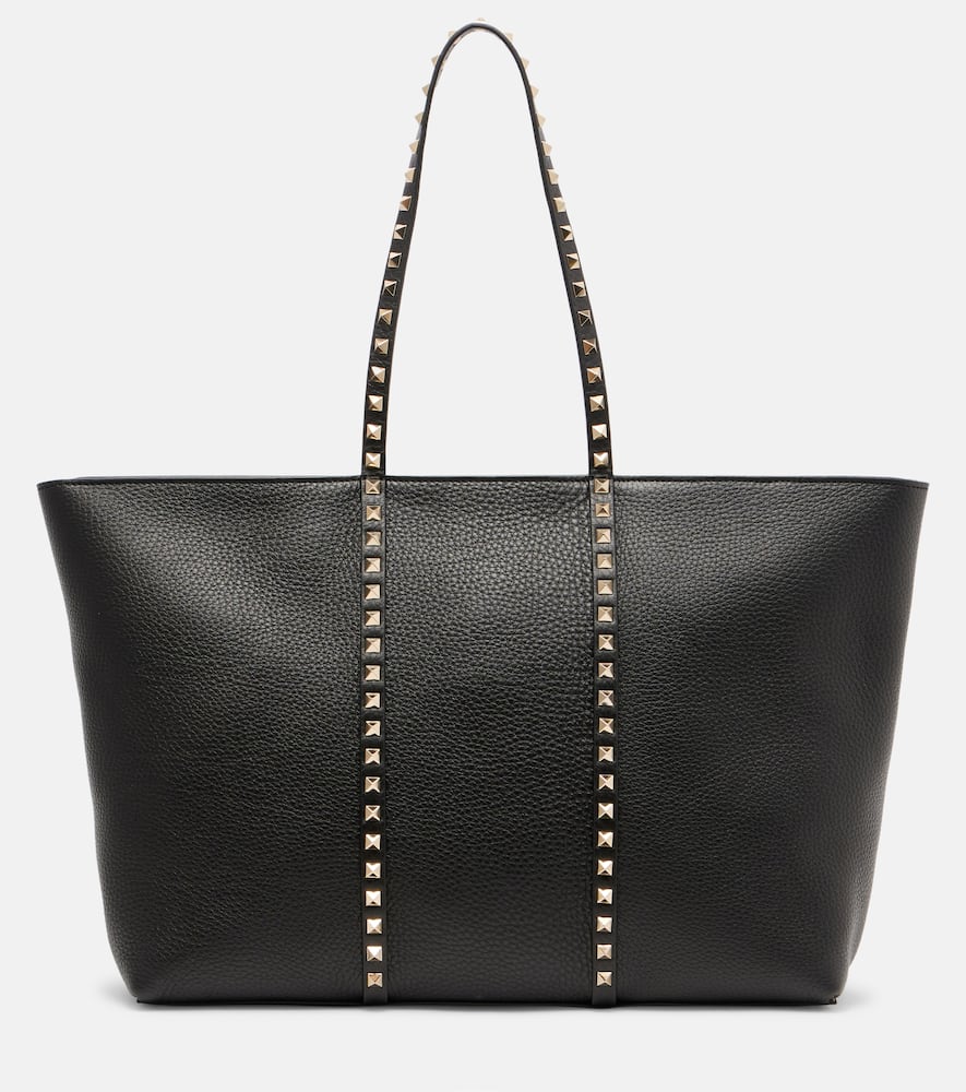 Valentino Rockstud Tote Bag In Black