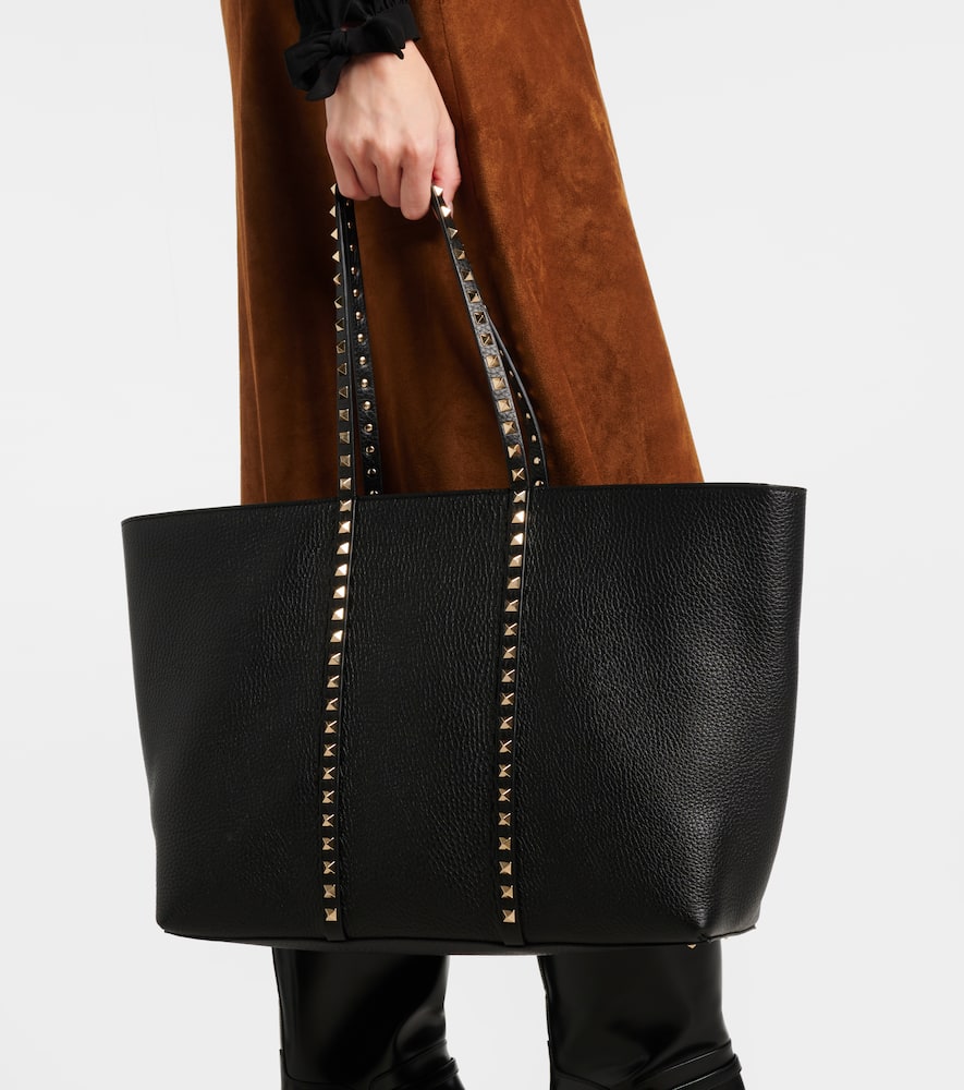 Valentino Rockstud Tote Bag In Black