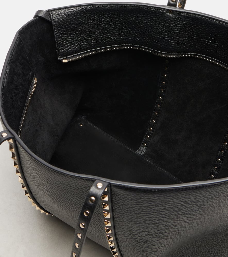 Valentino Rockstud Tote Bag In Black