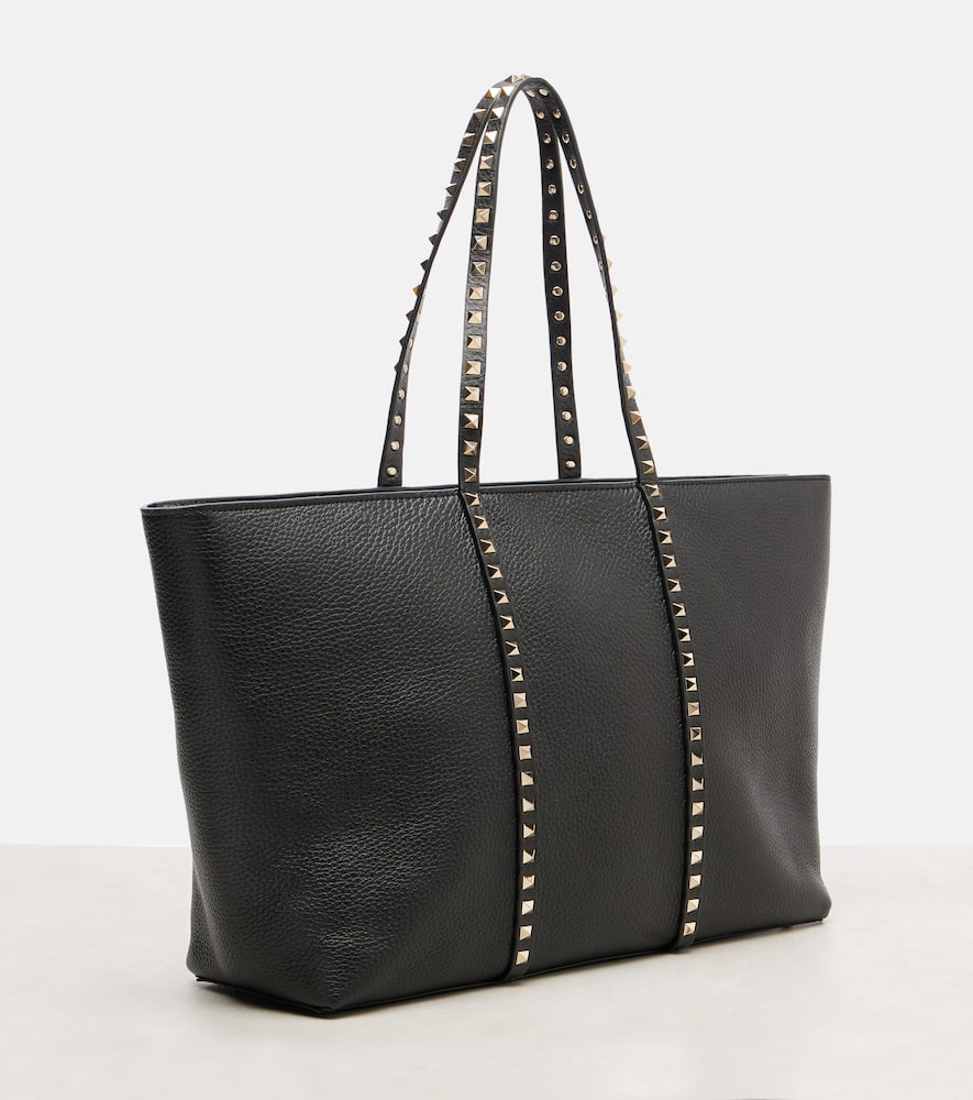 Valentino Rockstud Tote Bag In Black
